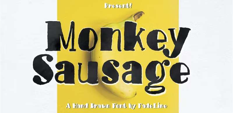 Monkey-Sausage-Funny-Font-1 The Ultimate Collection of Funny Fonts: Perfect for Memes and More
