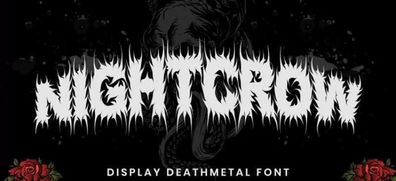 Nightcrow-Death-Metal-1 The Most Popular Rock Band Fonts Used by Designers
