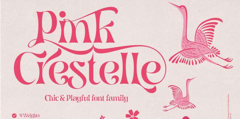 Pink-Crestelle-Tropical-Lettering Tropical Fonts for Your Next Design Project