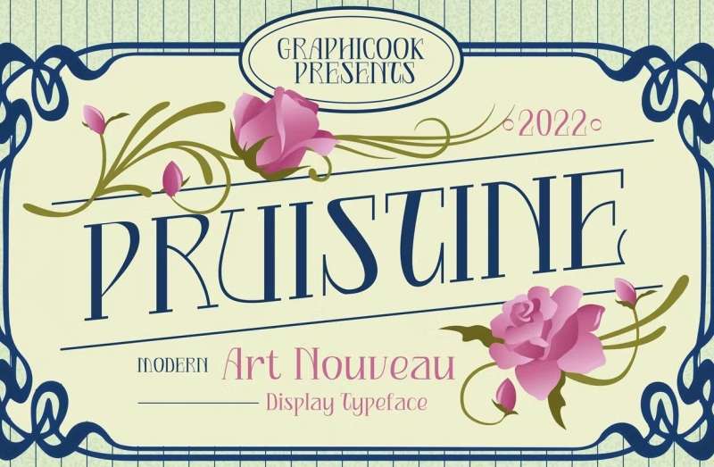 Pruistine-Art-Nouveau-Display-Typeface-1 Must-Try Art Nouveau fonts for Your Design Projects