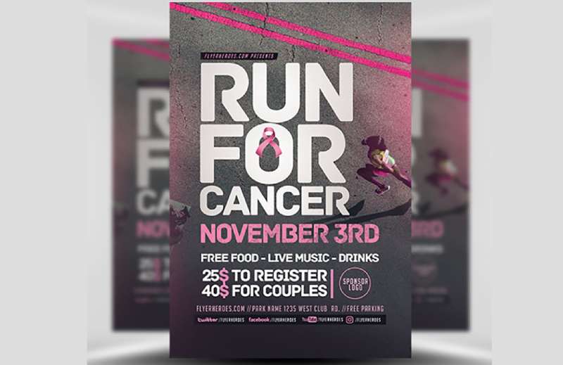 Run-For-Cancer-Flyer-Template-FH-1-1 Marathon Flyers That Will Get You Pumped for Race Day