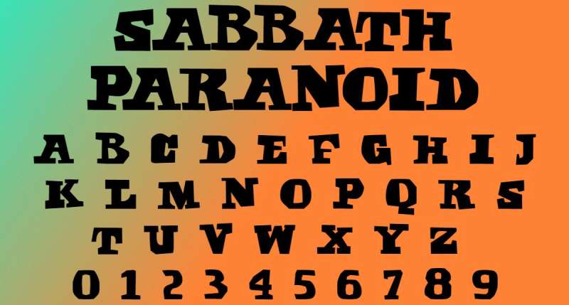 Sabbath-Paranoid-Font-1 The Most Popular Rock Band Fonts Used by Designers