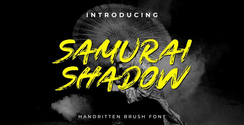 Samurai-Shadow-Brush-Handwritten-Font-1 The Best Samurai Fonts for Your Japanese-Inspired Designs