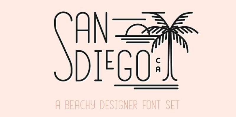 San-Diego-Beach-Font-Set-1 Stunning Summer Fonts to Add a Splash of Fun to Your Designs