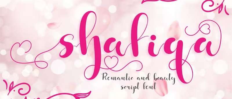 Shafiqa-Romantic-Font-1 Romantic Fonts That Will Make Your Heart Flutter