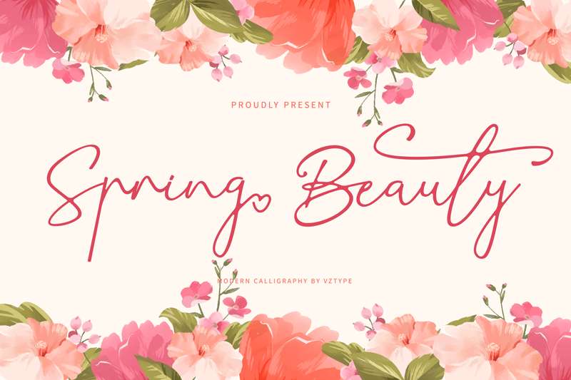 Spring-Beauty Fresh and Bright Spring Fonts for Your Design Projects