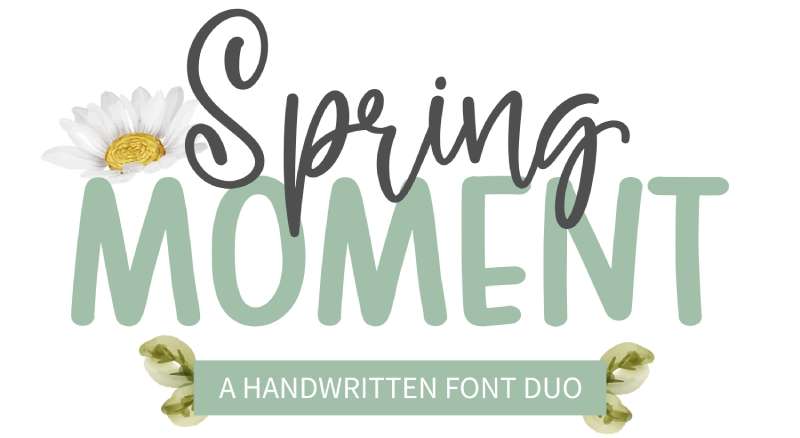 Spring-Moment-–-A-handwritten-font-duo-1 Fresh and Bright Spring Fonts for Your Design Projects
