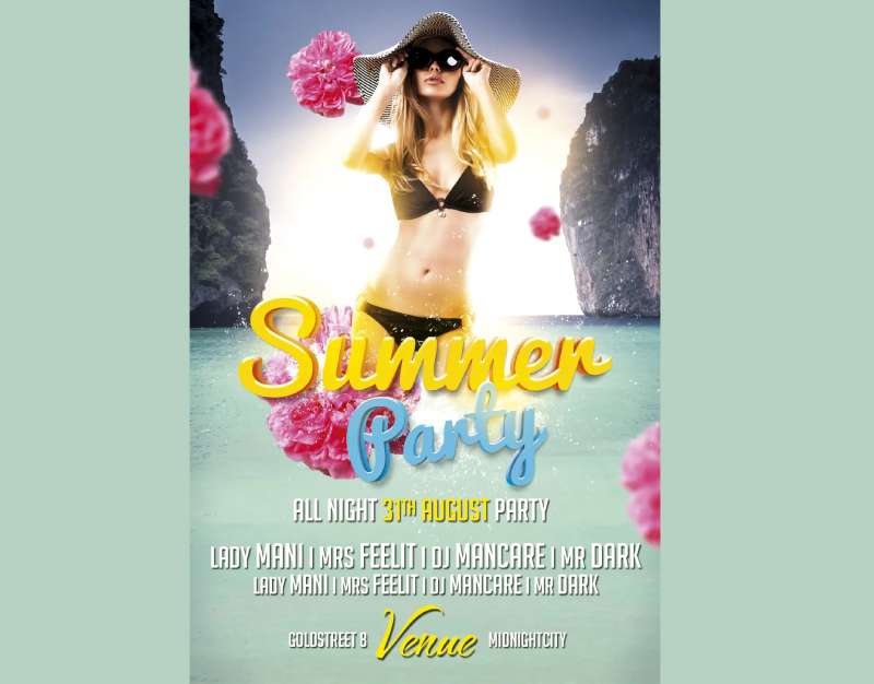 Summer-Beach-Party-Flyer-Template-1 Summer Flyers That Will Make Your Season Sizzle