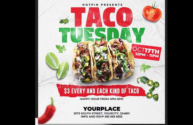 Taco-Tuesday-Flyer-Template-preview-1 Taco Tuesday Flyers That Will Make Your Mouth Water