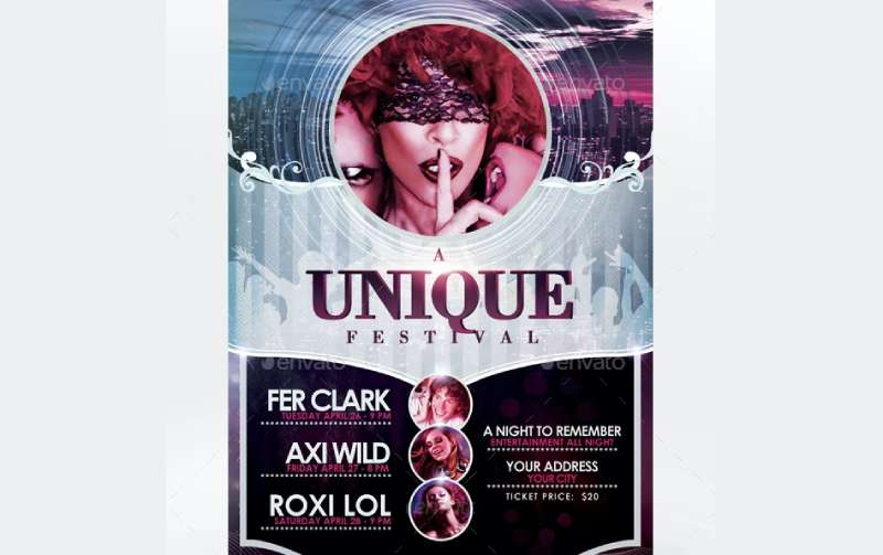 UNIQUE-1 Festival Flyers That Will Ignite Your Party Spirit