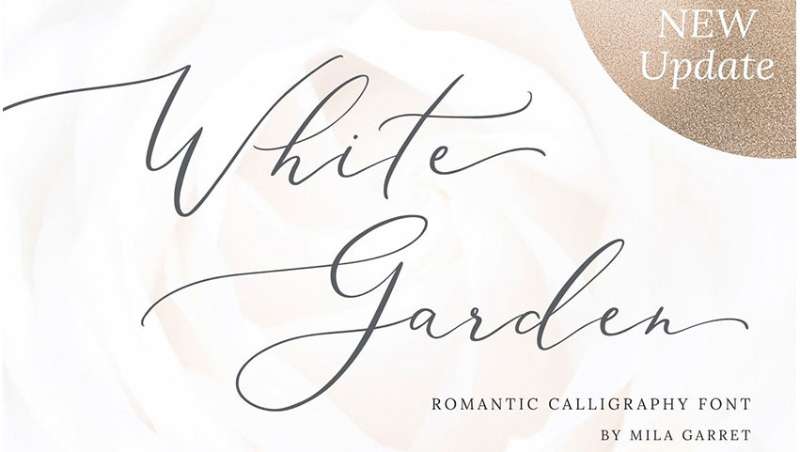 White-Garden-Calligraphy-Logo-Font-1 Romantic Fonts That Will Make Your Heart Flutter