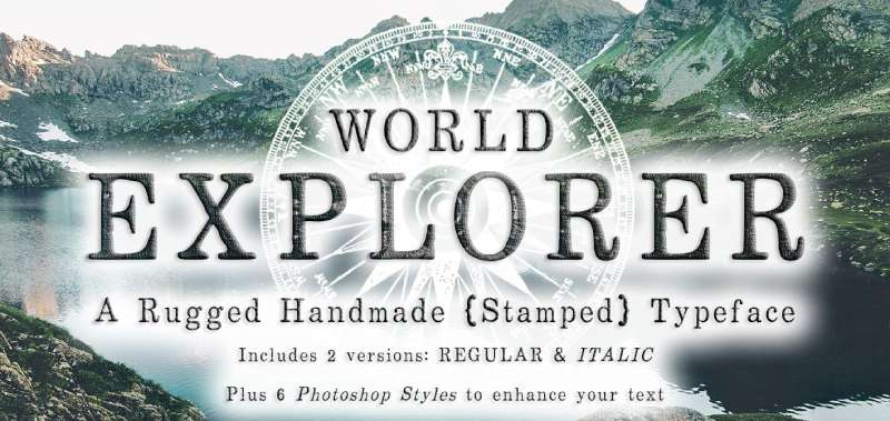 World-Explorer-Handmade-Stamped-Font-1 The Best Travel Fonts for Your Design Projects