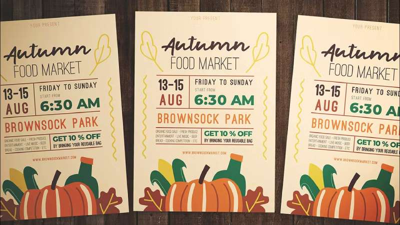 autumn-food-market-1 Food Truck Flyers That Will Make Your Mouth Water