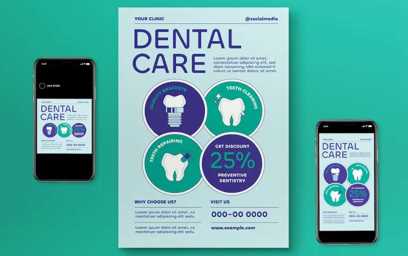 blue-modern-1 Dental Flyers That Will Encourage Better Oral Health