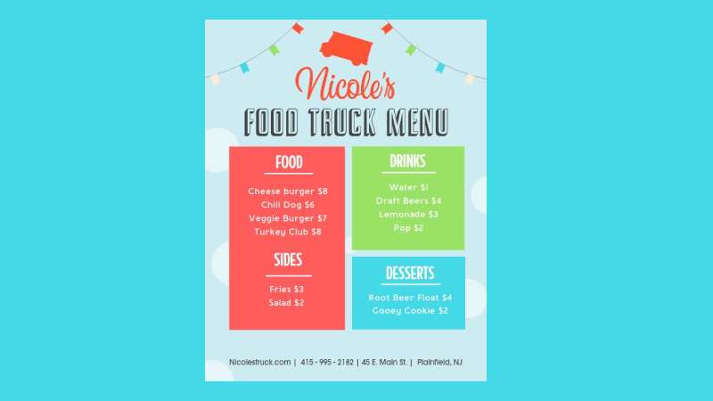 food-truck-menu-1 Food Truck Flyers That Will Make Your Mouth Water