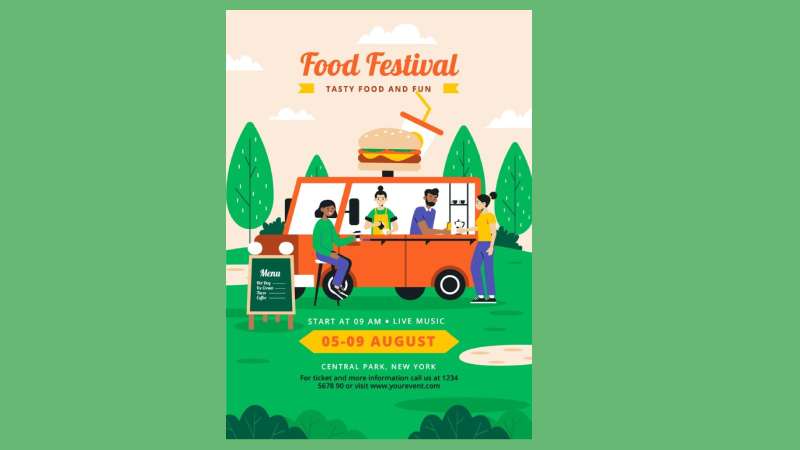 hand-drawn-1-2 Food Truck Flyers That Will Make Your Mouth Water