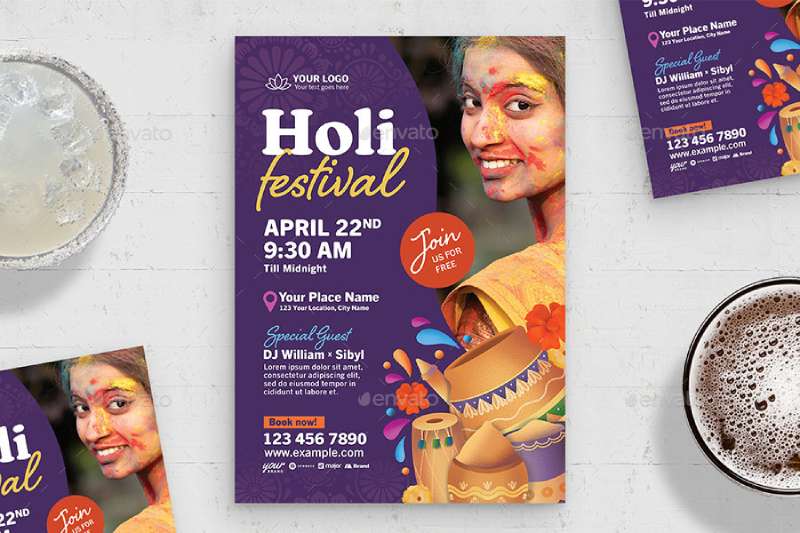 holi-1 Festival Flyers That Will Ignite Your Party Spirit