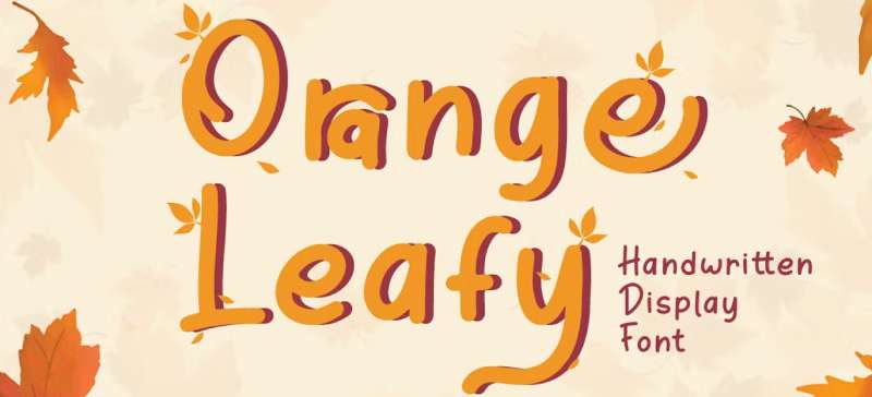 orange-leafy-1 Stunning Autumn Fonts to Add a Cozy Touch to Your Designs