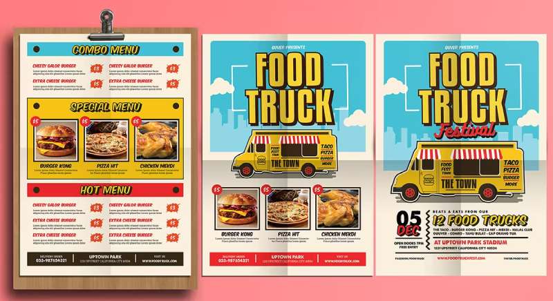 pop-art-1 Food Truck Flyers That Will Make Your Mouth Water