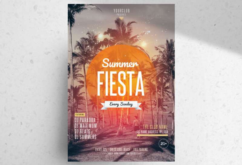 summer-fiesta-flyer-template-featuring-big-bright-circle-at-center-1 Fiery Fiesta Flyers to Ignite Your Party Spirit