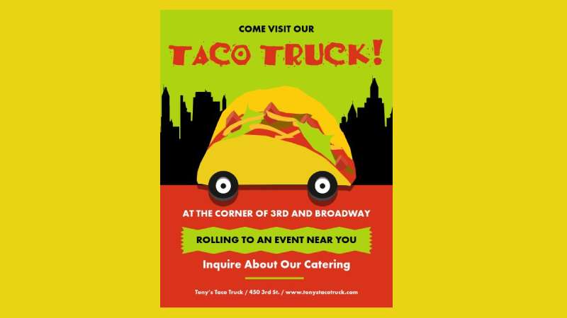 taco-truck Food Truck Flyers That Will Make Your Mouth Water