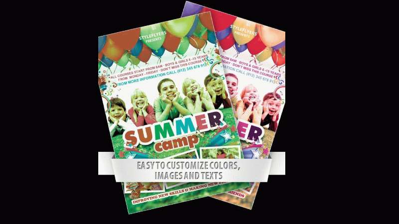 Cute-and-fun-kids Eye-Catching Summer Camp Flyers