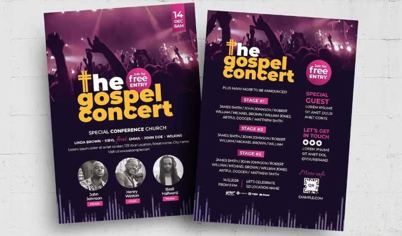 Gospel-church-1 Concert Flyers That Stand Out: 21 Examples and Templates