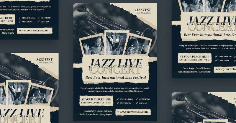 Jazz-concert-1 Concert Flyers That Stand Out: 21 Examples and Templates