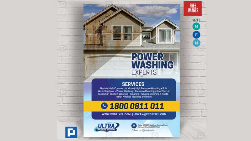 Pressure-power-washing Eye-Catching Power Washing Flyers to Boost Your Business