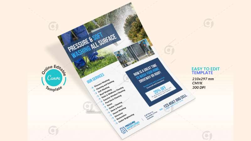 Pressure-washing Eye-Catching Power Washing Flyers to Boost Your Business
