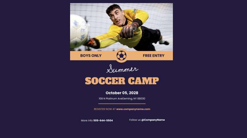 Soccer-camp Eye-Catching Summer Camp Flyers
