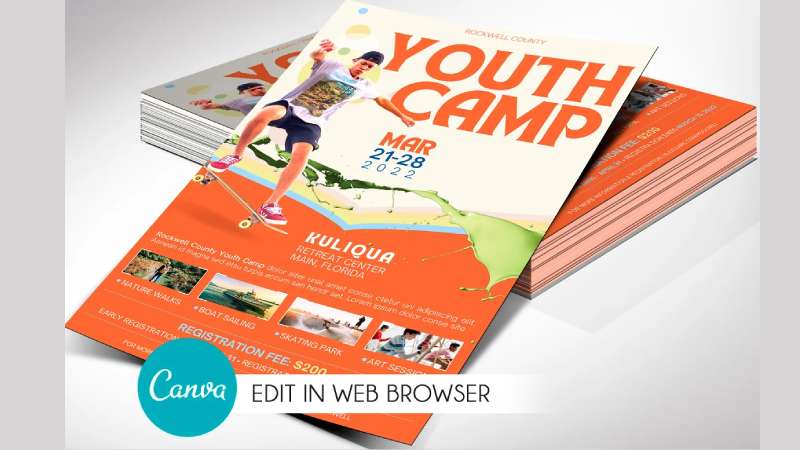 Youth-camp Eye-Catching Summer Camp Flyers