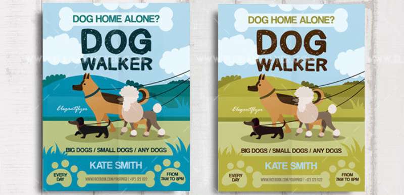 creative-illustrated-dog-walker-flyer-template-and-facebook-cover-1 Top Dog Walking Flyers for Effective Marketing