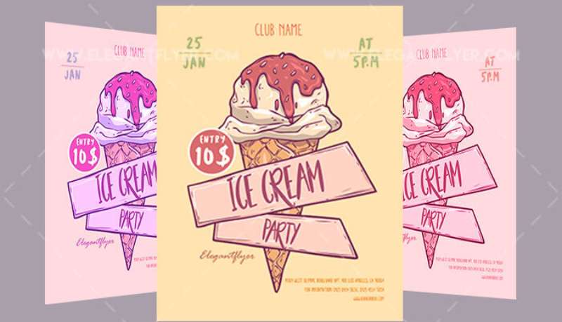 minimalistic-illustrative-ice-cream-party-flyer-and-facebook-cover-template-1 Scoop up Sweet Deals with These Ice Cream Flyers