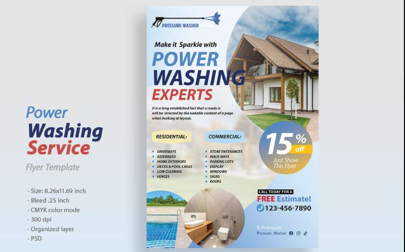 power-washing-service-flyer-template Eye-Catching Power Washing Flyers to Boost Your Business