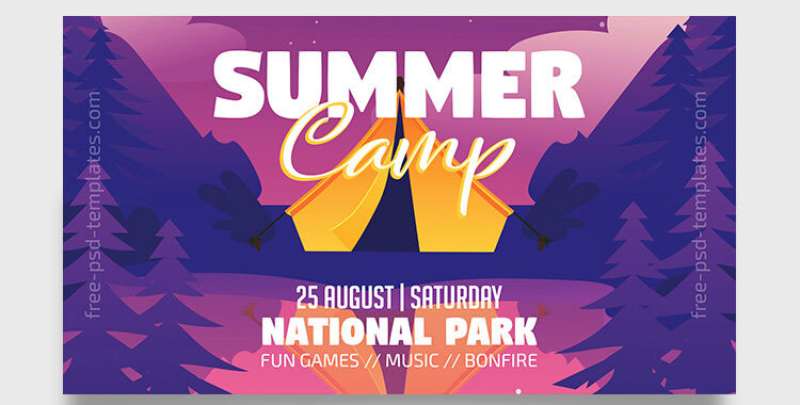 purple-shades-illustrated-summer-camp-flyer-template-and-facebook-cover-1 Eye-Catching Summer Camp Flyers