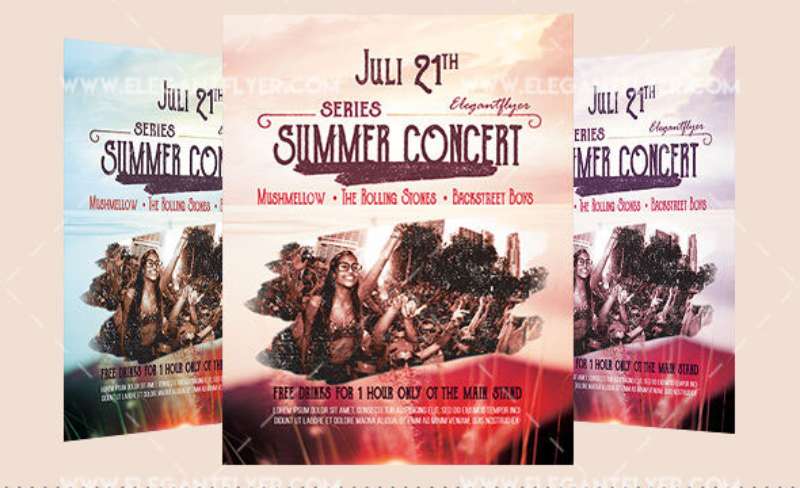 vintage-summer-concert-flyer-template-and-facebook-cover-1 Concert Flyers That Stand Out: 21 Examples and Templates