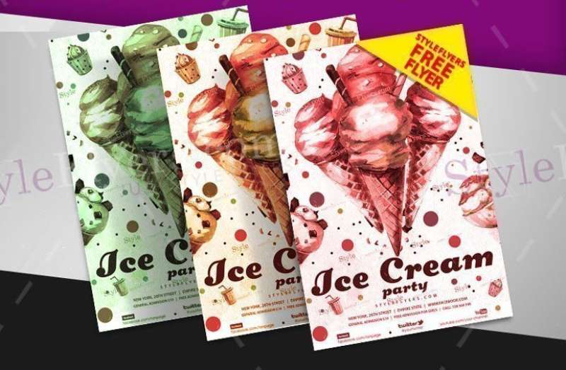 watercolor-and-cartoon-ice-cream-party-flyer-template-1 Scoop up Sweet Deals with These Ice Cream Flyers