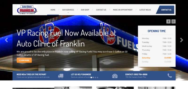 Auto-Clinic-of-Franklin 16 Auto Repair Website Design Exampless that Turn Heads
