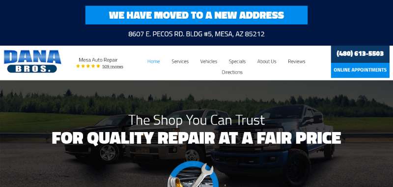 Dana-Bros 16 Auto Repair Website Design Exampless that Turn Heads