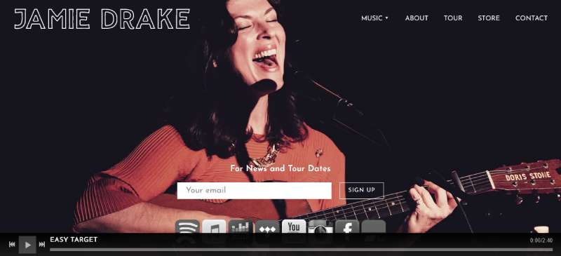 JAMIE-DRAKE Awesome Examples Of Websites For Singers