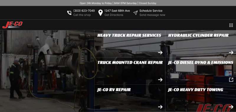 JE-CO-Truck-Trailer 16 Auto Repair Website Design Exampless that Turn Heads
