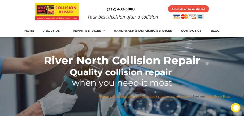River-North-Collision-Repair 16 Auto Repair Website Design Exampless that Turn Heads