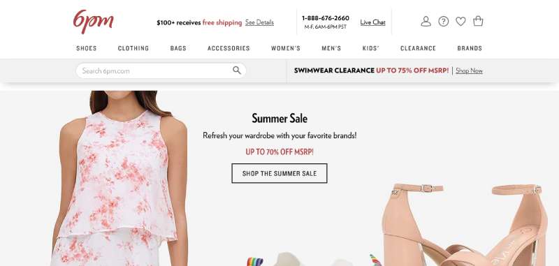 6pm 29 Top Fashion Website Design Examples to Inspire Your Creativity