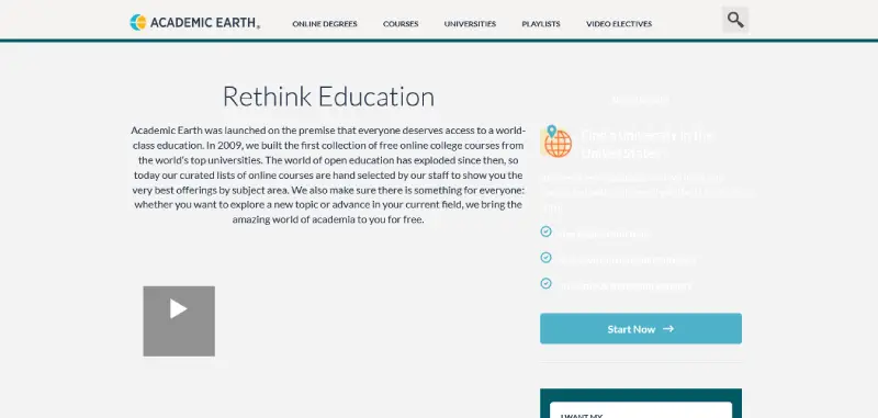 Academic-Earth Education Website Design: 27 Great Examples