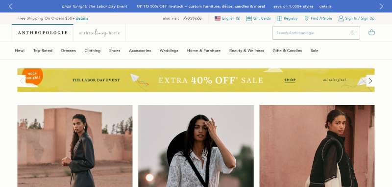 Anthropologie 29 Top Fashion Website Design Examples to Inspire Your Creativity
