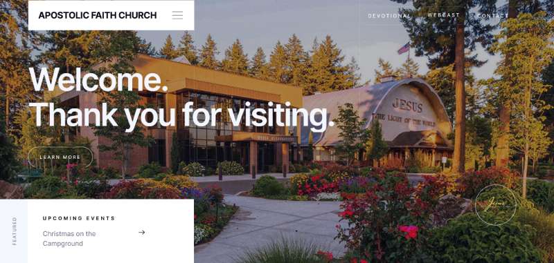 Apostolic-Church 22 Church Website Design Examples To Check Out