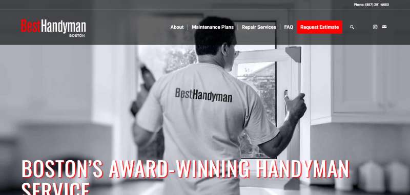 Best-Handyman-Boston Handyman Website Design Inspiration: 14 Examples
