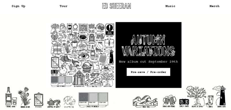 Ed-Sheeran 27 Musician Website Design Examples for Creative Inspiration