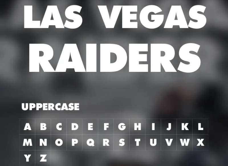 Font-1-10 The Las Vegas Raiders Logo History, Colors, Font, and Meaning